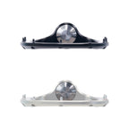 Outlier Pendulum MTB platform pedal shown in Black and Raw, front view