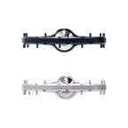 Outlier Void MTB platform pedal shown in Black and Raw, front view