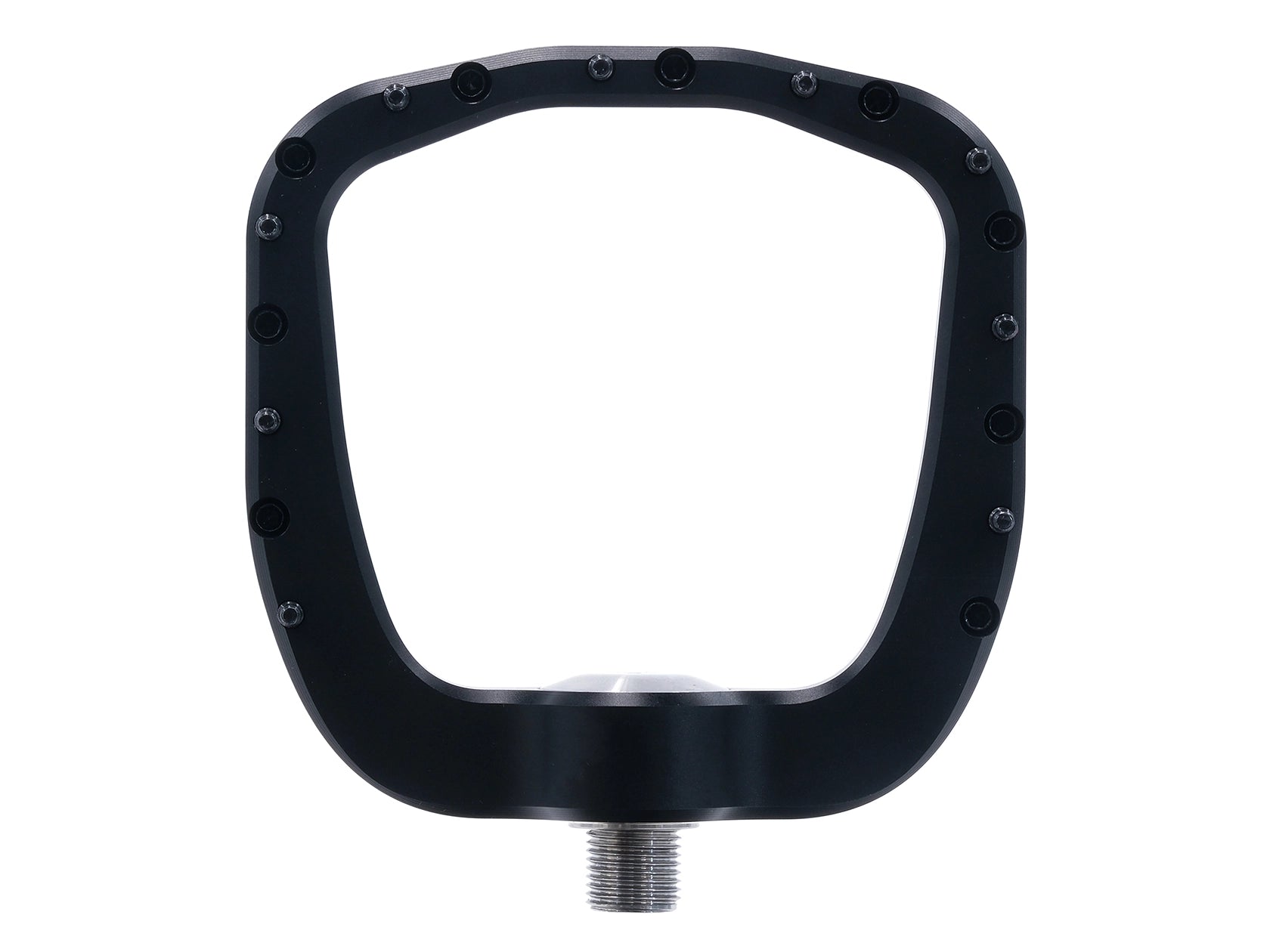 Outlier MTB Void pedal top view showing concave platform and traction pins