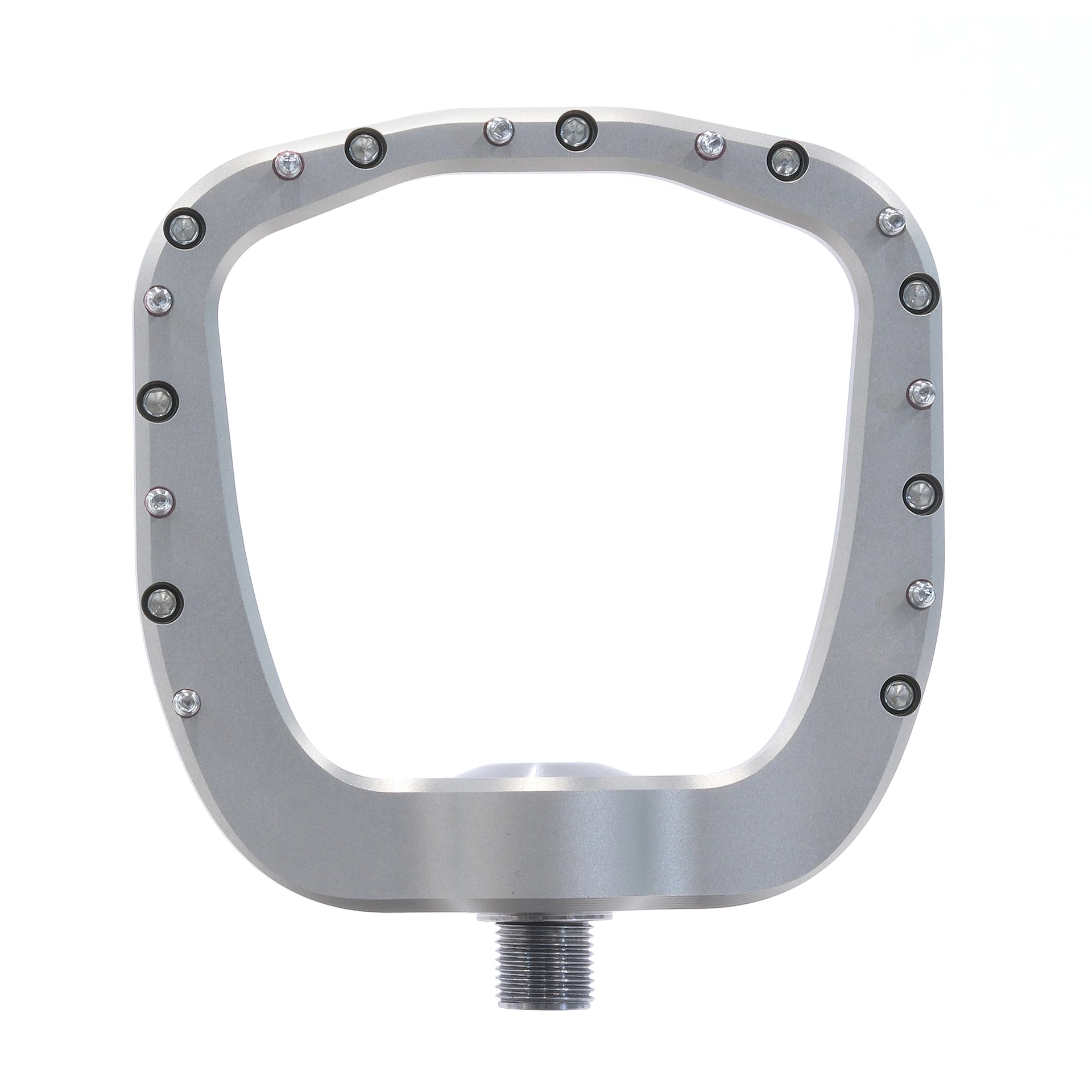 Outlier Void MTB platform pedal in Raw, top view