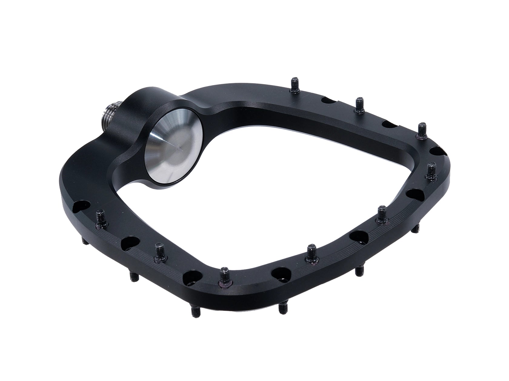 Outlier MTB Void pedal angled view showing axle interface and serviceable bearing design